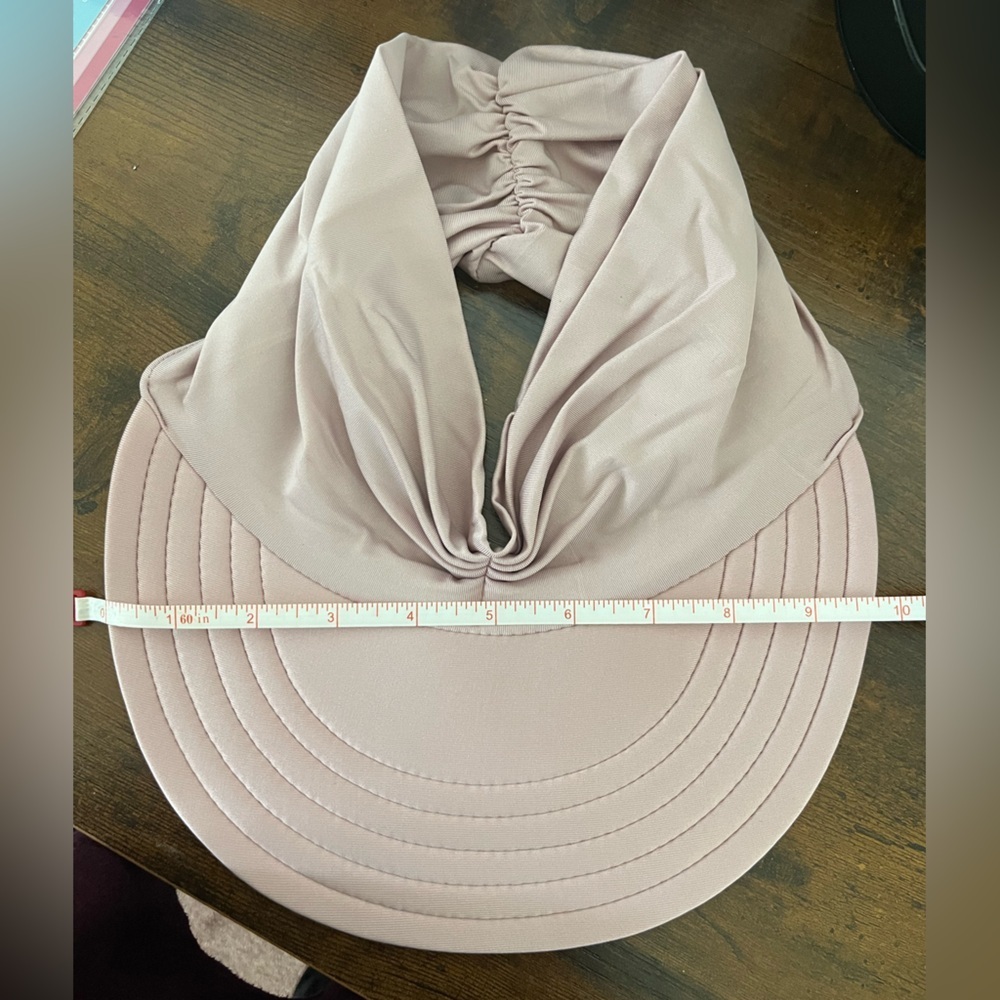 NWT Pleated Sun visor foldable stretchy summer hat for UV protection light pink - Picture 4 of 6